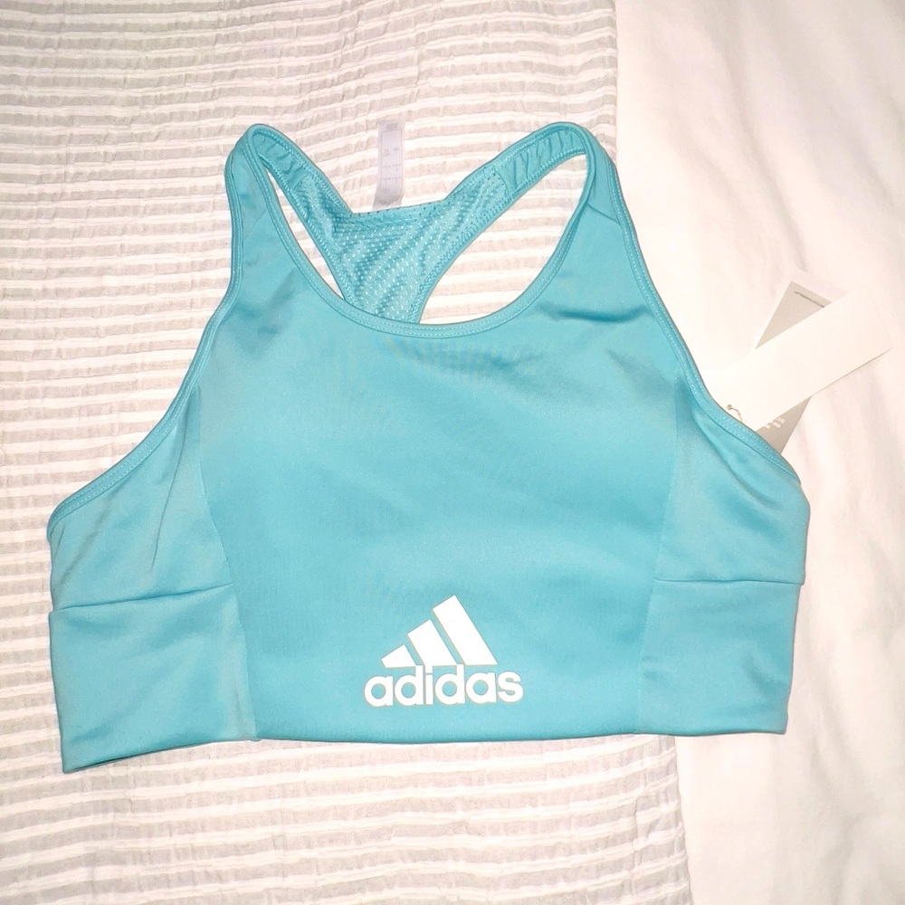 Adidas: Turquoise Sports Bra - Size L